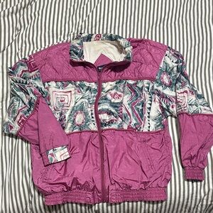 Vintage 90s Windbreaker Jacket Pink Colorblock Retro Y2K Festival